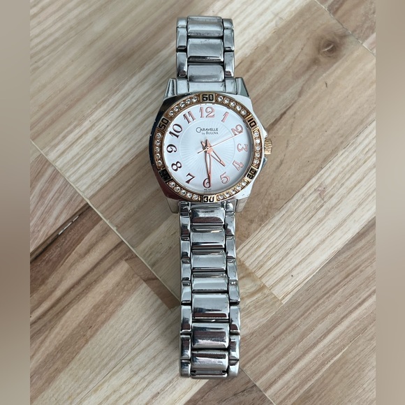 Caravelle by Bulova Ladies Watch Stainless Bracelet White Dial Date Window - Picture 5 of 12